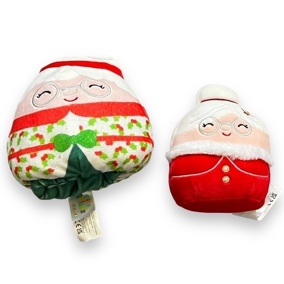 TWO Christmas Squishmallows 5" Mrs Santa 6" Flip A Mallow Santa & Mrs Claus - Picture 1 of 6
